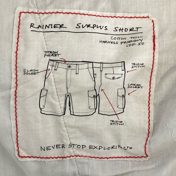 The North Face Rainier Surplus Cargo Shorts Mens Size 38 Beige Outdoor Camping - Picture 15 of 16